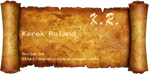 Kerek Roland névjegykártya
